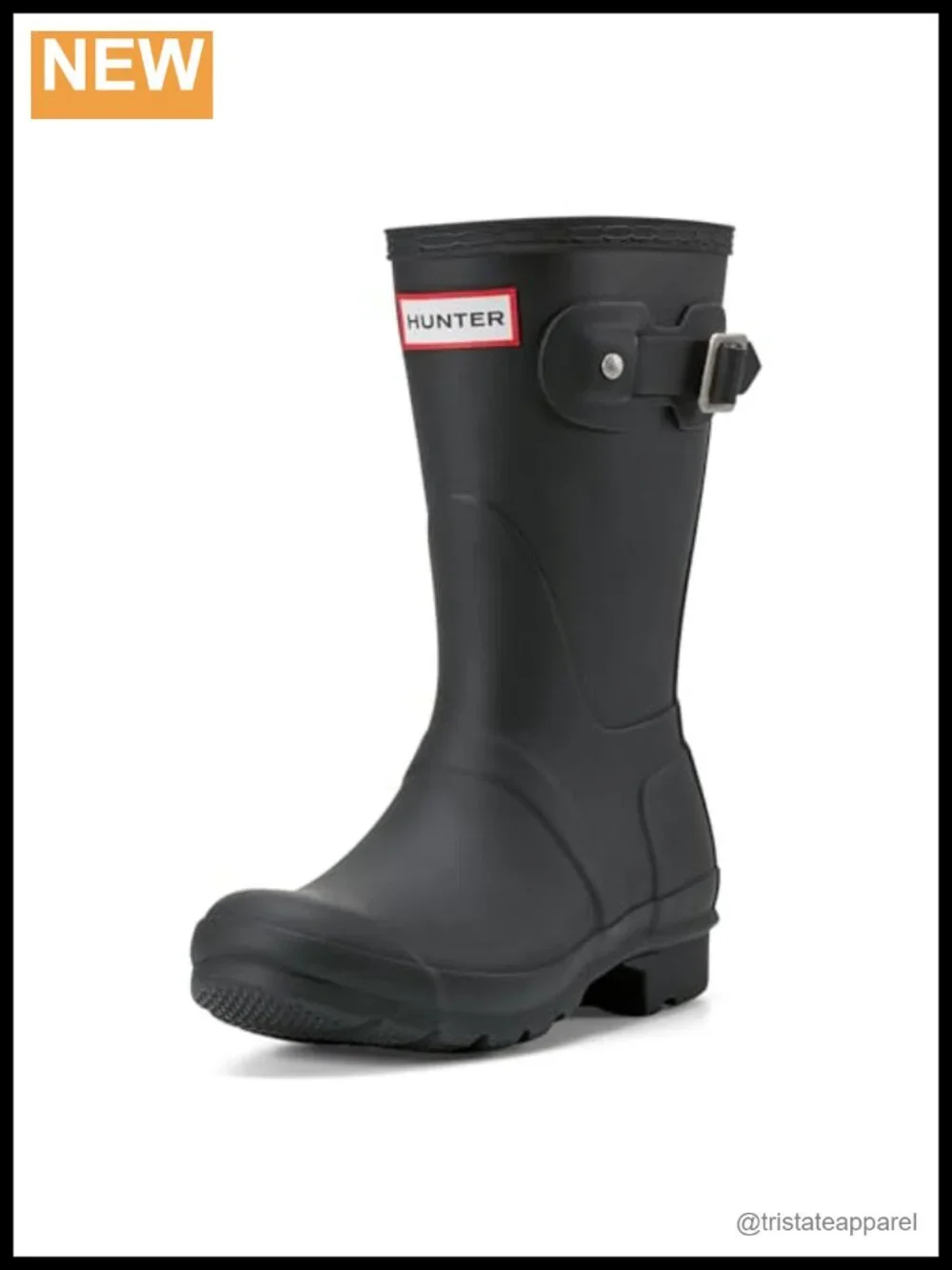 Waterproof Vulcanized Rubber Rain Boots, Mid-Calf Pull-On, Cushioned Comfort